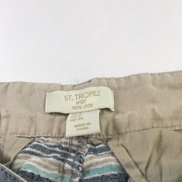 St. Tropez West linen shorts size 4 - Picture 2 of 3